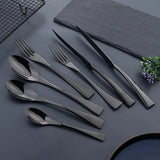 Carys | Black Stainless Steel Cutlery Set Ergonomic Design — view 4