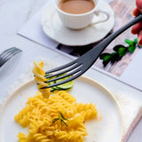 Carys | Black Stainless Steel Cutlery Set Ergonomic Design — view 7