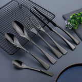 Carys | Black Stainless Steel Cutlery Set Ergonomic Design — view 10