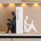 Bronte | Ceramic Bookends Gold Design Minimalist Abstract Style — view 3