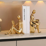 Bronte | Ceramic Bookends Gold Design Minimalist Abstract Style — view 7