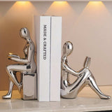 Bronte | Ceramic Bookends Gold Design Minimalist Abstract Style — view 8
