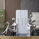Bronte | Ceramic Bookends Gold Design Minimalist Abstract Style — view 9