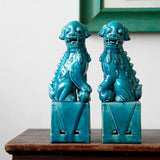 Lucian | Ceramic Foo Dogs Decorative Statues Handmade Glazed Finish — view 3