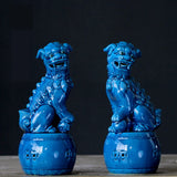 Lucian | Ceramic Foo Dogs Decorative Statues Handmade Glazed Finish — view 4