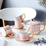 Beatrix | Ceramic Tea Set Art Deco Design With Gold Painted Details — view 1