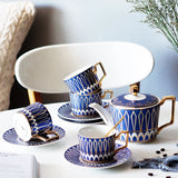 Beatrix | Ceramic Tea Set Art Deco Design With Gold Painted Details — view 2