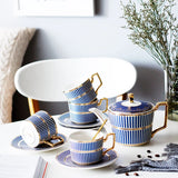 Beatrix | Ceramic Tea Set Art Deco Design With Gold Painted Details — view 3