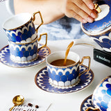 Beatrix | Ceramic Tea Set Art Deco Design With Gold Painted Details — view 5