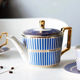 Beatrix | Ceramic Tea Set Art Deco Design With Gold Painted Details — view 6