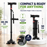 Ingram | Freestanding Folding Walking Stick Lightweight Aluminium — view 5