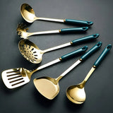 Gilda | Golden Stainless Steel Utensil Set Ergonomic Design — view 1