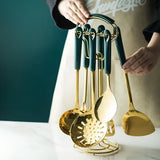 Gilda | Golden Stainless Steel Utensil Set Ergonomic Design — view 3