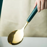 Gilda | Golden Stainless Steel Utensil Set Ergonomic Design — view 4