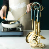 Gilda | Golden Stainless Steel Utensil Set Ergonomic Design — view 6