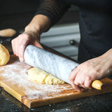 Linnea | Marble-Effect Rolling Pin Wooden Handles 38cm Or 48cm — view 4