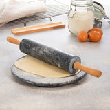 Linnea | Marble-Effect Rolling Pin Wooden Handles 38cm Or 48cm — view 5