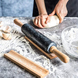 Linnea | Marble-Effect Rolling Pin Wooden Handles 38cm Or 48cm — view 6