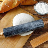 Linnea | Marble-Effect Rolling Pin Wooden Handles 38cm Or 48cm — view 9