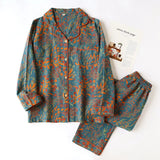 Imogen | Vintage Leaf Cotton Loungewear Set Soft Lightweight — view 1