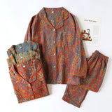 Imogen | Vintage Leaf Cotton Loungewear Set Soft Lightweight — view 2