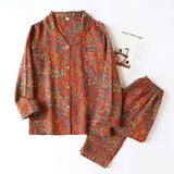 Imogen | Vintage Leaf Cotton Loungewear Set Soft Lightweight — view 10