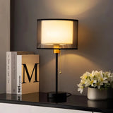 Lumarre | Vintage Table Lamp Double Fabric Shade Warm White — view 2