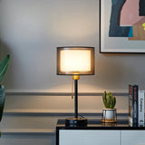 Lumarre | Vintage Table Lamp Double Fabric Shade Warm White — view 3