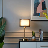 Lumarre | Vintage Table Lamp Double Fabric Shade Warm White — view 5