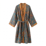 Margaux | Cotton Gauze Kimono Robe Breathable Organic Fabric — product shot