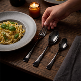 Carys | Black Stainless Steel Cutlery Set Ergonomic Design — lifestyle