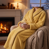 Marlowe | Luxurious Dressing Gown Soft Coral Fleece — lifestyle