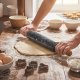 Linnea | Marble-Effect Rolling Pin Wooden Handles 38cm Or 48cm — lifestyle