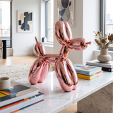 Popella | Balloon Dog Sculpture Decorative Art Piece Neon Pink Gold Silver — lifestyle